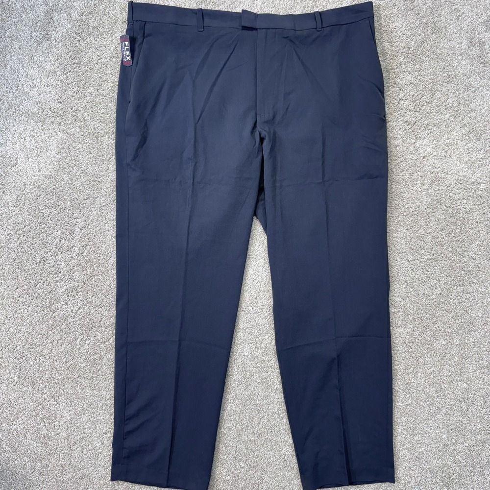Van Heusen Pants Mens 42x30 Flex Straight Fit Navy Blue Non-Iron Stretch NEW